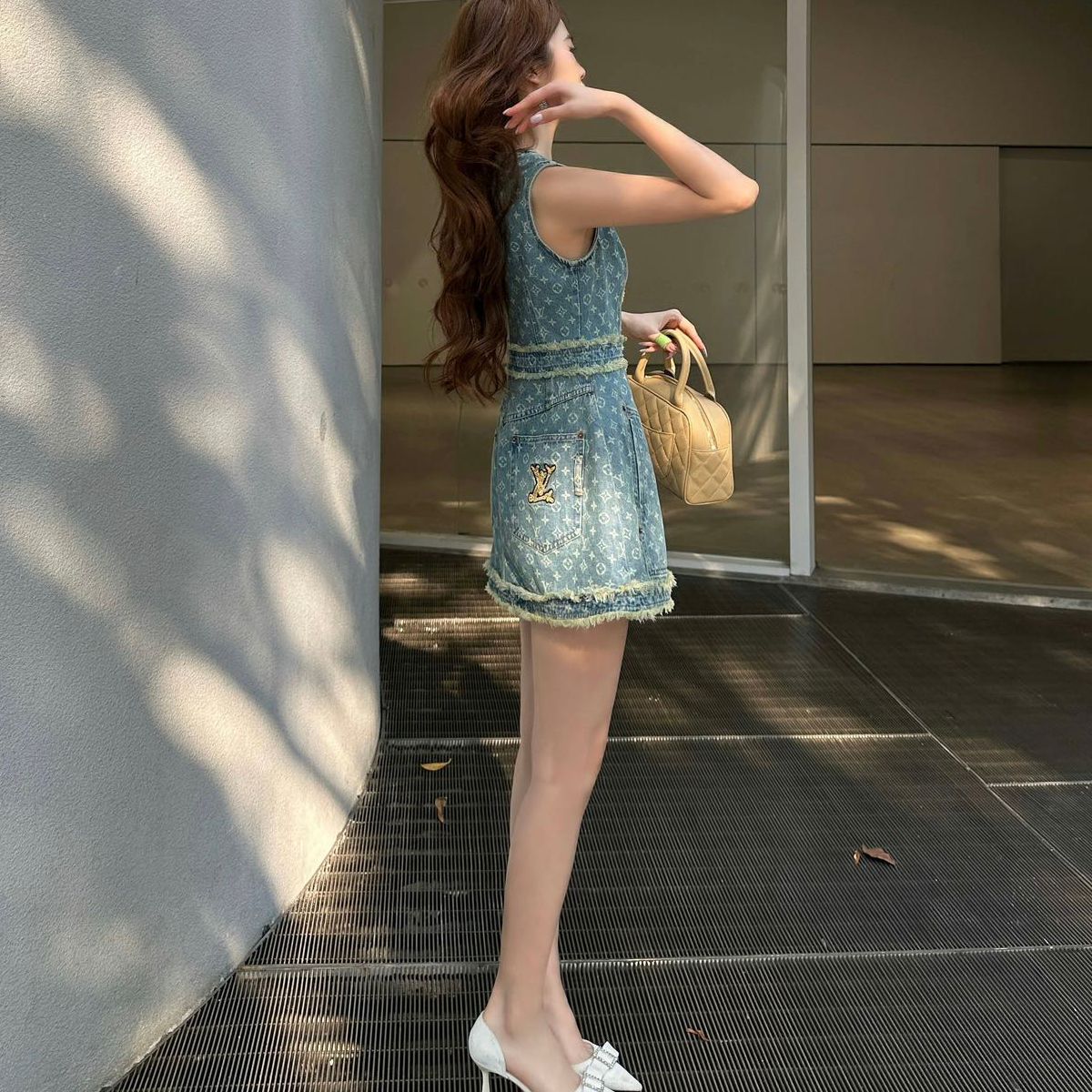 [루이비통] 데님 슬리브리스 드레스