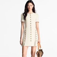 [루이비통] 로고 메탈릭 드레스