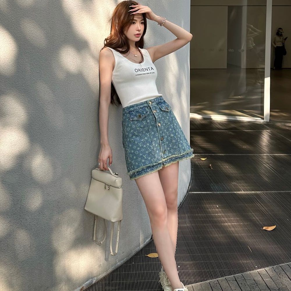 [루이비통] 25 포켓 데님 스커트