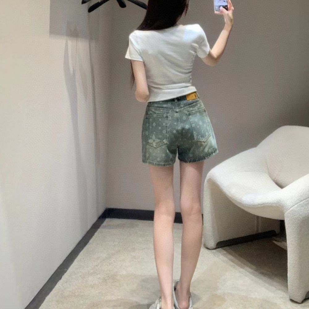 [루이비통] 로고 데님 쇼츠