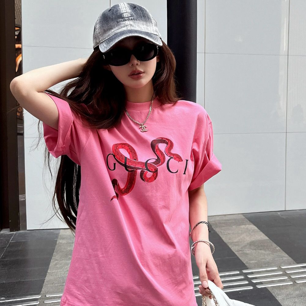 [구찌] 스네이크 프린티드 티셔츠