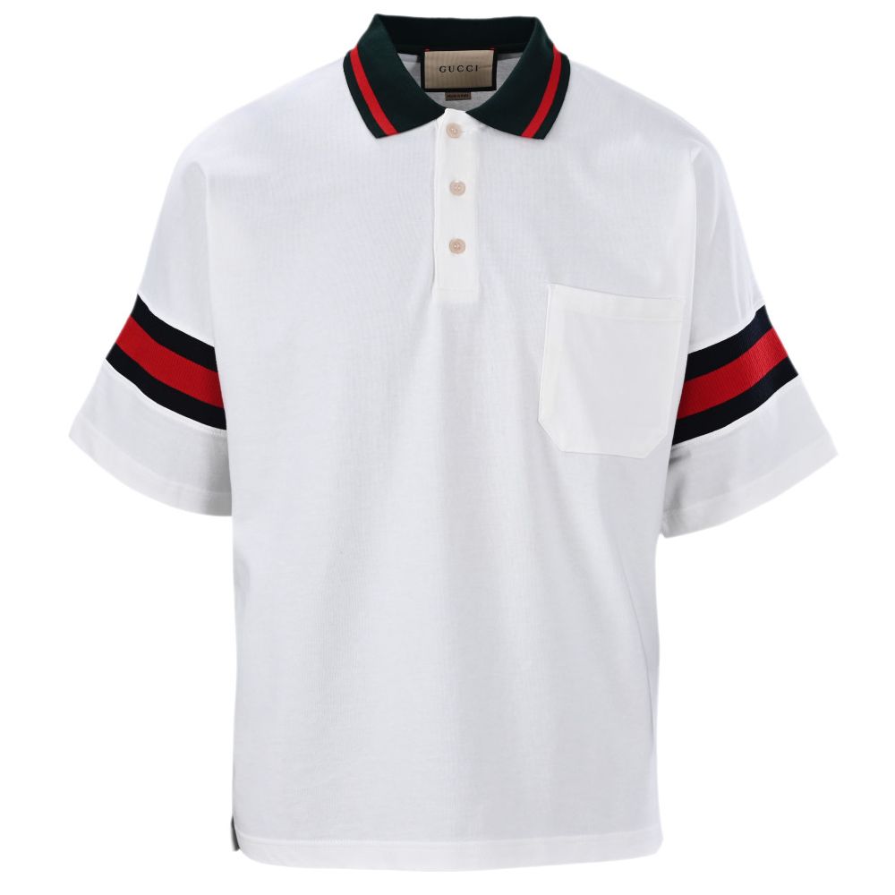 [구찌] 웹 코튼 저지 폴로 셔츠