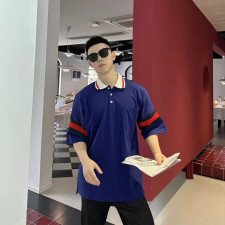 [구찌] 웹 코튼 저지 폴로 셔츠