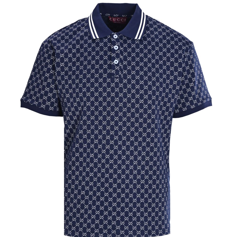 [구찌] 풀로고 프린트 자가드 폴로 셔츠