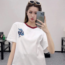 [구찌] 블루 스네이크 프린트 티셔츠