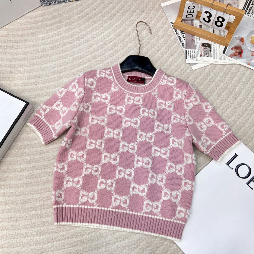 [구찌] 클래식 자가드 니트 울 티셔츠