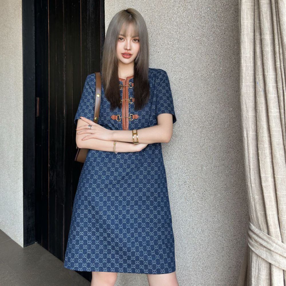 [구찌] 패치워크 데님 원피스