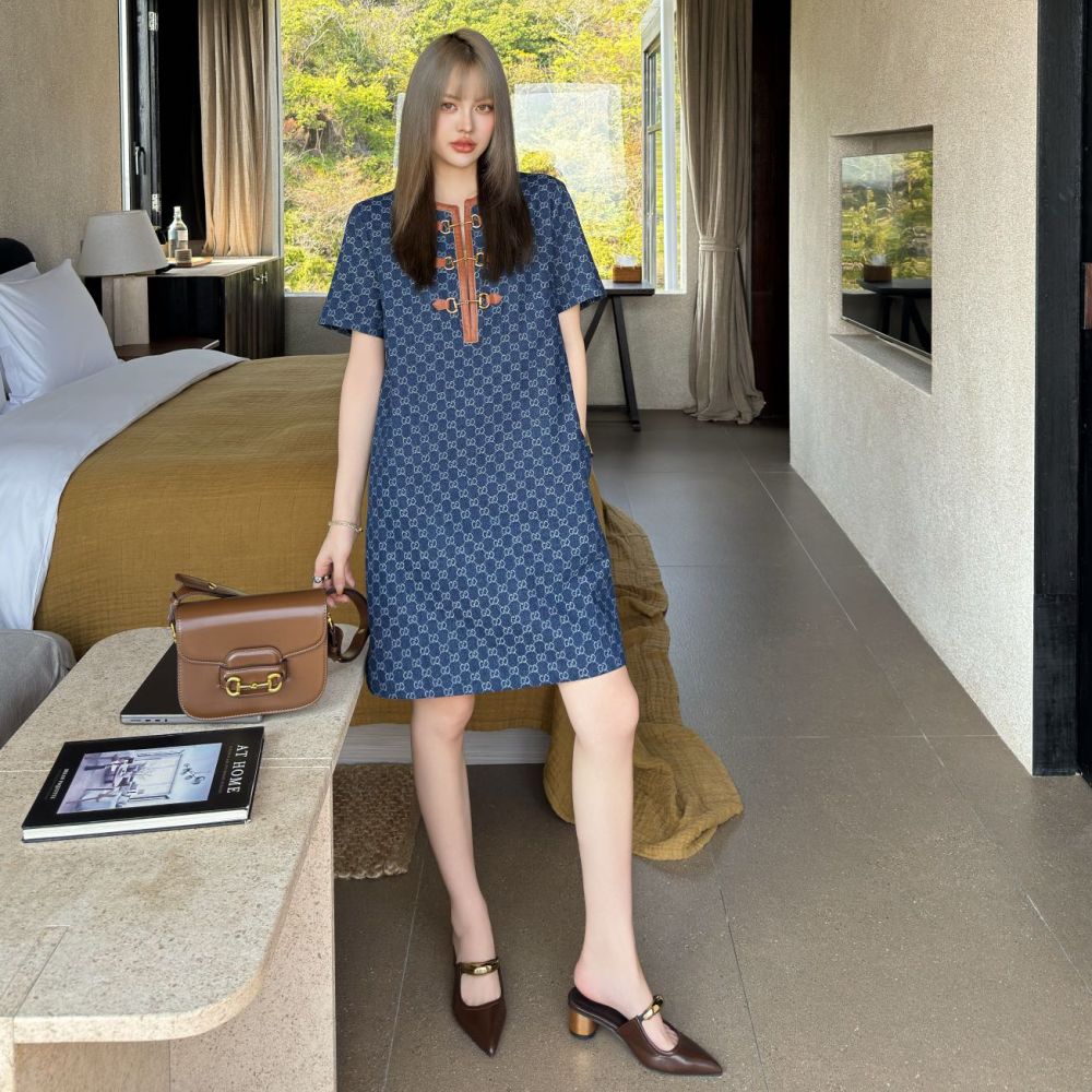 [구찌] 패치워크 데님 원피스