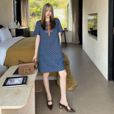 [구찌] 패치워크 데님 원피스