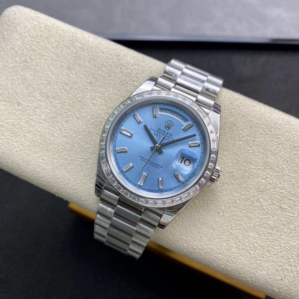 [롤렉스] 롤렉스 데이데이트 40MM 228239 프레지던트 블루 다이얼 Cubic bezel (큐빅 베젤) Rolex DayDate