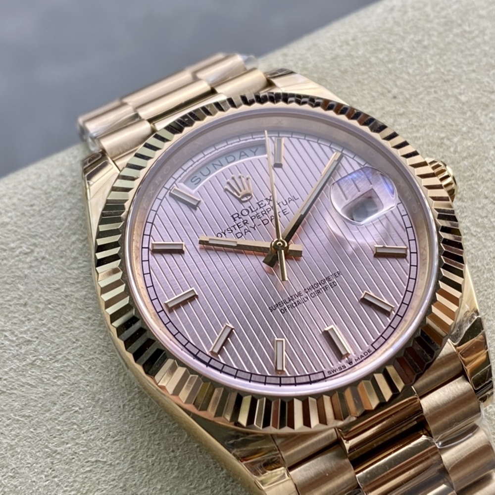 [롤렉스] 롤렉스 데이데이트 40MM 228239 프레지던트 핑크 다이얼 Fluted bezel (플루티드 베젤) Rolex DayDate