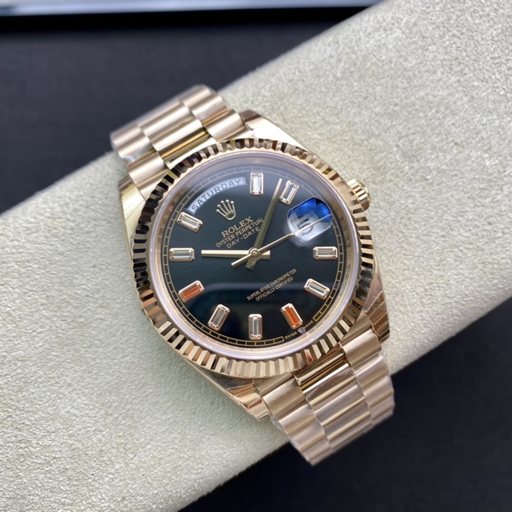 [롤렉스] 롤렉스 데이데이트 40MM 228239 프레지던트 로즈골드 블랙 다이얼 8 포인트 Fluted bezel (플루티드 베젤) Rolex DayDate