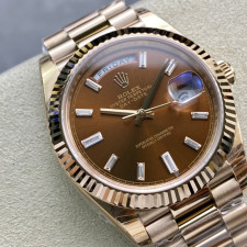 [롤렉스] 롤렉스 데이데이트 40MM 228239 프레지던트 로즈골드 브라운 다이얼 Fluted bezel (플루티드 베젤) Rolex DayDate