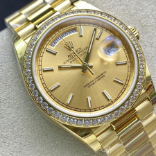 [롤렉스] 롤렉스 데이데이트 40MM 228239 프레지던트 엘로우골드 다이얼 Cubic bezel (큐빅 베젤) Rolex DayDate