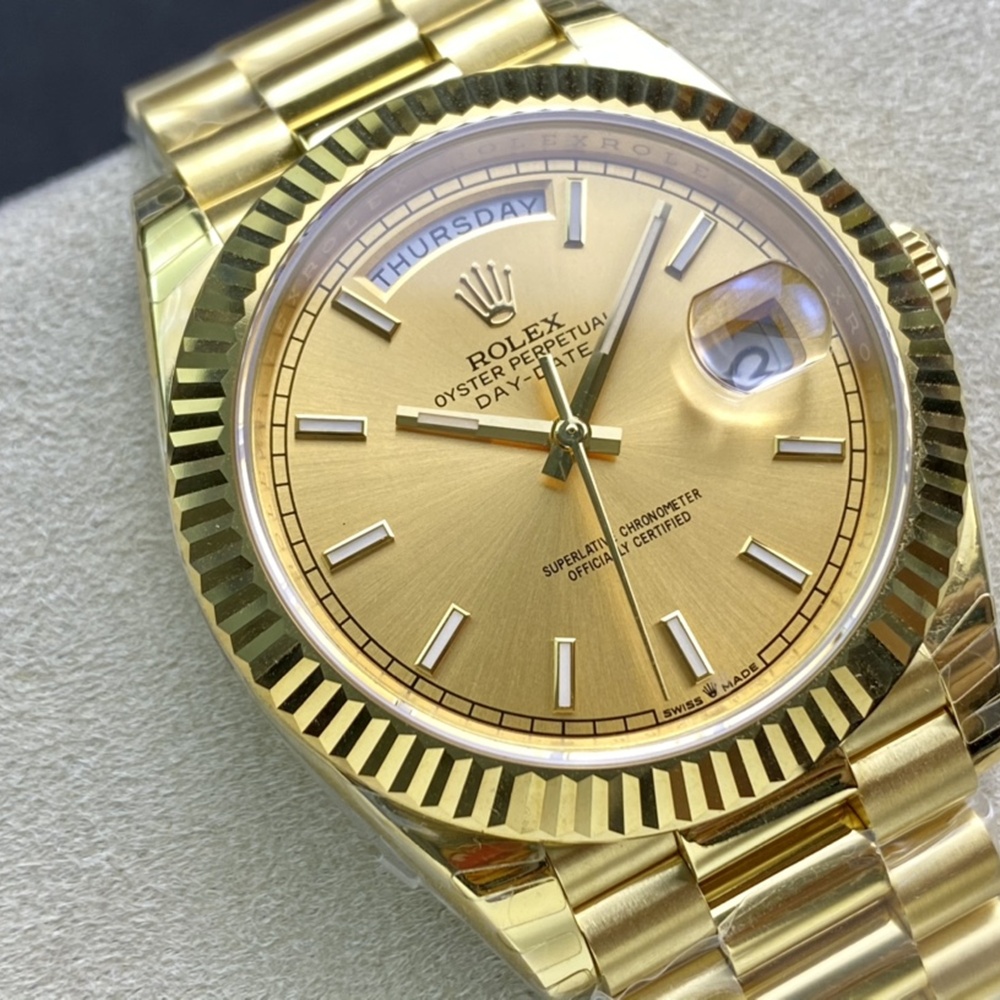 [롤렉스] 롤렉스 데이데이트 40MM 228239 프레지던트 엘로우골드 다이얼 Fluted bezel (플루티드 베젤) Rolex DayDate