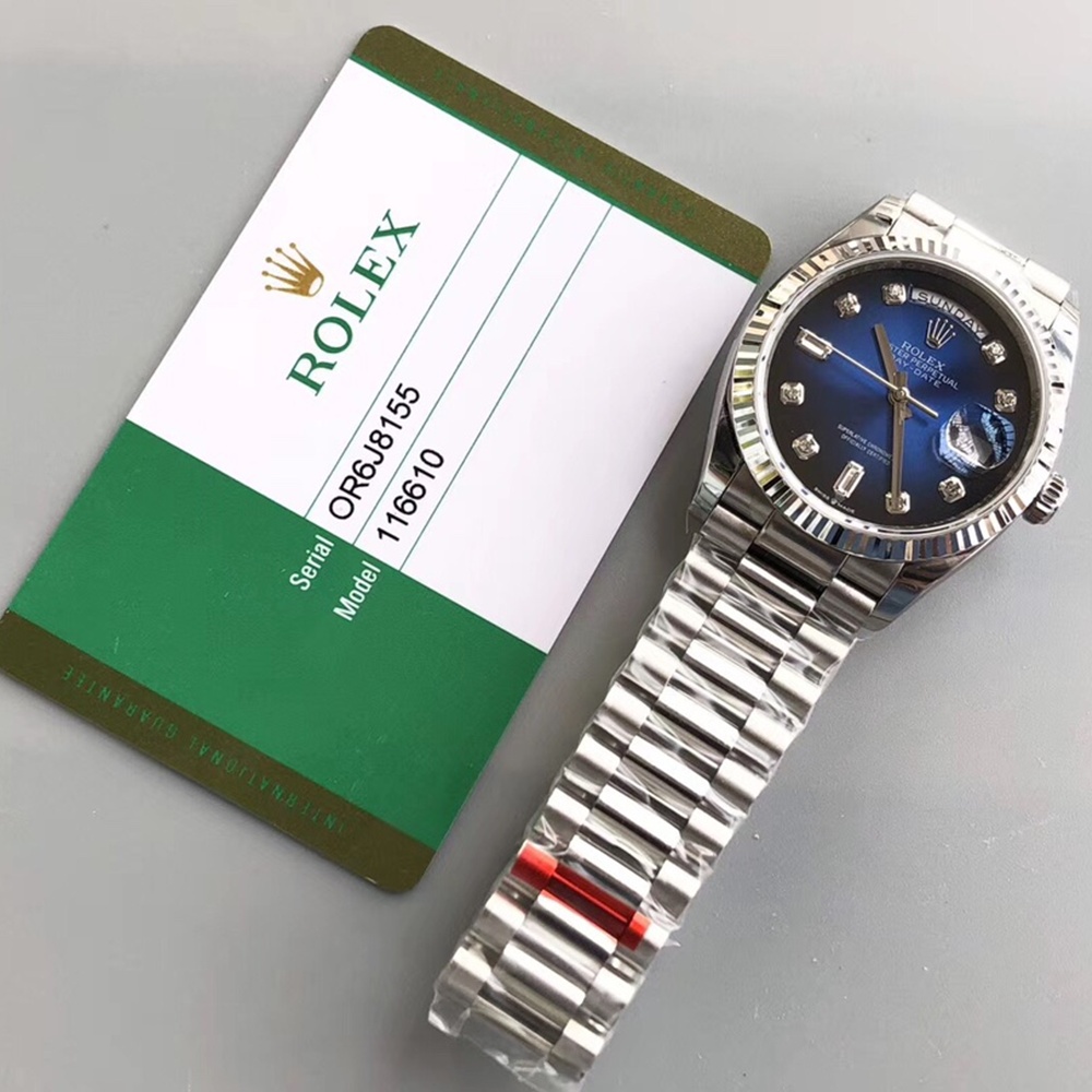 [롤렉스] 롤렉스 데이데이트 36/40mm 128238 8포인트 블루 다이얼 Fluted bezel (플루티드 베젤) Rolex DayDate