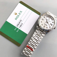 [롤렉스] 롤렉스 데이데이트 36/40mm 128238 8포인트 바겟다이아 자개 다이얼 Fluted bezel (플루티드 베젤) Rolex DayDate