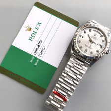 [롤렉스] 롤렉스 데이데이트 36/40mm 128238 8포인트 바겟다이아 그래이 다이얼 Fluted bezel (플루티드 베젤) Rolex DayDate