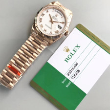 [롤렉스] 롤렉스 데이데이트 36/40mm 128238 로즈골드 로만 화이트 다이얼 Fluted bezel (플루티드 베젤) Rolex DayDate