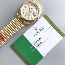 [롤렉스] 롤렉스 데이데이트 36/40mm 128238 엘로우골드 8포인트 자개 다이얼 Fluted bezel (플루티드 베젤) Rolex DayDate