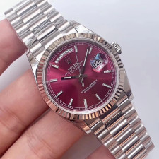 [롤렉스] 롤렉스 데이데이트 36/40mm 128238 인덱스 샴페인 와인 다이얼 Fluted bezel (플루티드 베젤) Rolex DayDate
