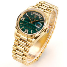 [롤렉스] 롤렉스 데이데이트 36/40mm 279135 엘로우골드 로만스타 대나무격자 그린그라데이션 다이얼 Fluted bezel (플루티드 베젤) Rolex DayDate