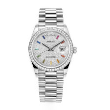 [롤렉스] 롤렉스 데이데이트 36/40mm128345RBR 레인보우 바게트 다이얼 Cubic bezel (큐빅 베젤) Rolex DayDate