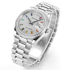 [롤렉스] 롤렉스 데이데이트 36/40mm128345RBR 레인보우 바게트 다이얼 Cubic bezel (큐빅 베젤) Rolex DayDate