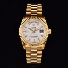 [롤렉스] 롤렉스 데이데이트 36/40mm 228396TBR 엘로우골드 Meteorite Platinum Presidential 다이얼 Fluted bezel (플루티드 베젤) Rolex DayDate