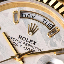 [롤렉스] 롤렉스 데이데이트 36/40mm 228396TBR 엘로우골드 Meteorite Platinum Presidential 다이얼 Fluted bezel (플루티드 베젤) Rolex DayDate