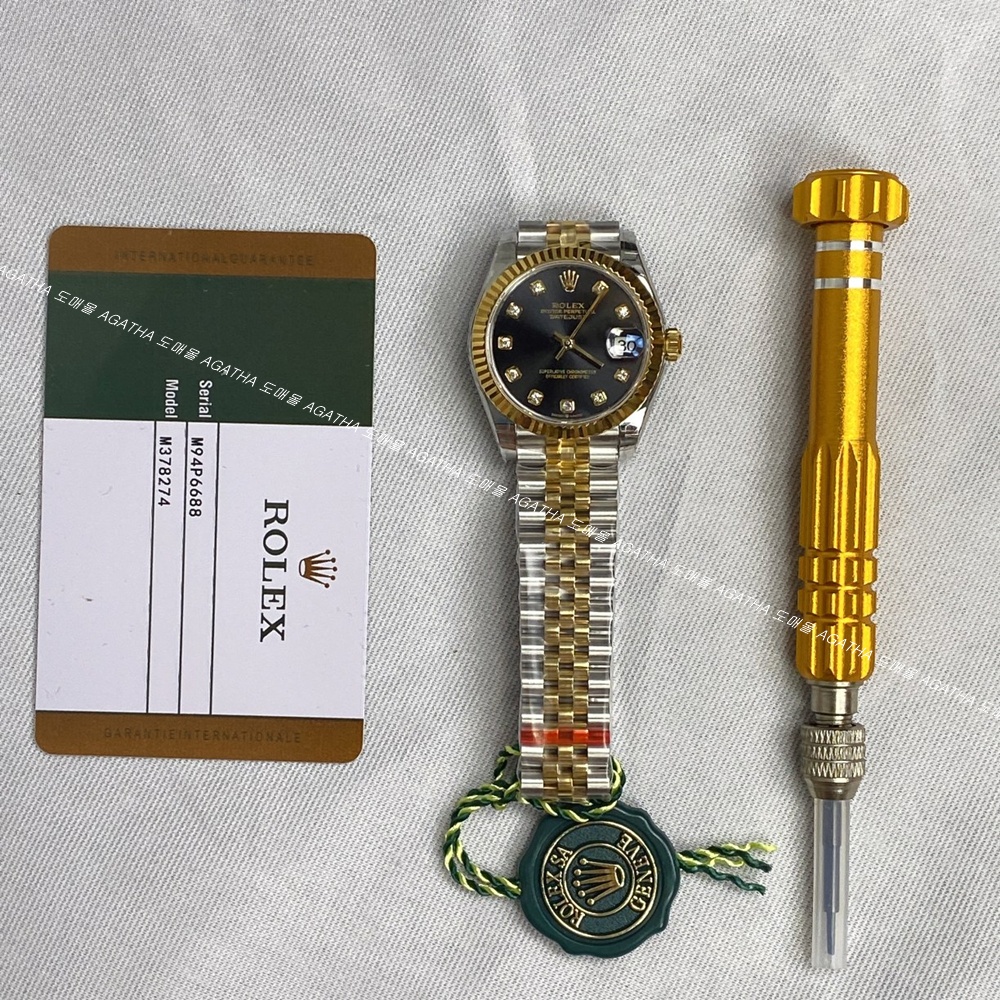 [롤렉스]  ROLEX DATEJUST 31mm 126334 데이저스트 엘로우골드 콤비 텐포인트 블랙 다이얼 쥬빌레(Jubilee)밴드