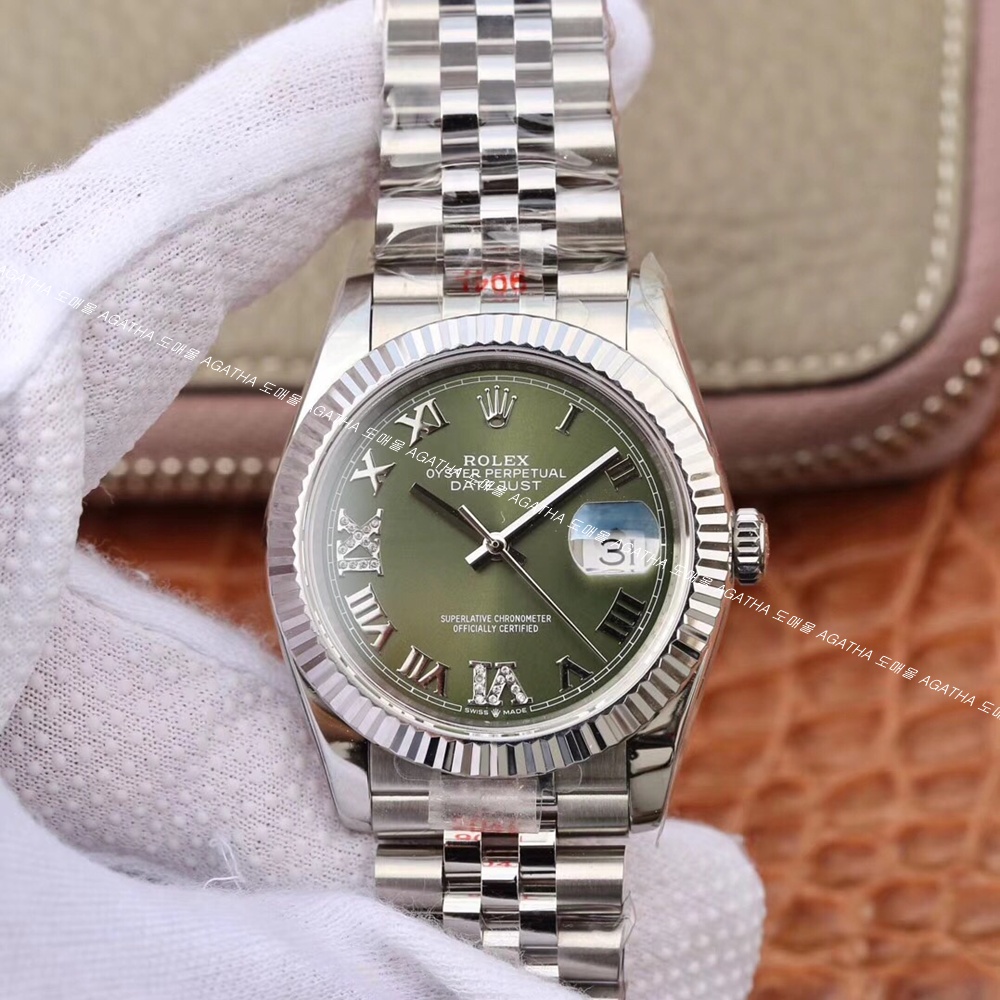 [롤렉스]  ROLEX DATEJUST 36/41mm 126334 데이저스트 로만 애버그린 다이얼 쥬빌레(Jubilee)밴드