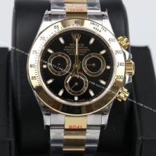 [롤렉스] Rolex Oyster Perpetual Daytona Cosmograph -  롤렉스 데이토나 코스모그래프 40mm 블랙 다이얼 엘로우골드 콤비