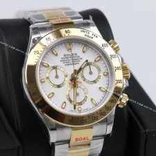 [롤렉스] Rolex Oyster Perpetual Daytona Cosmograph -  롤렉스 데이토나 코스모그래프 40mm 화이트 다이얼 엘로우골드 콤비
