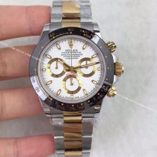 [롤렉스] Rolex Oyster Perpetual Daytona Cosmograph -  롤렉스 데이토나 코스모그래프 40mm 화이트 다이얼 엘로우골드 콤비