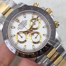[롤렉스] Rolex Oyster Perpetual Daytona Cosmograph -  롤렉스 데이토나 코스모그래프 40mm 화이트 다이얼 엘로우골드 콤비