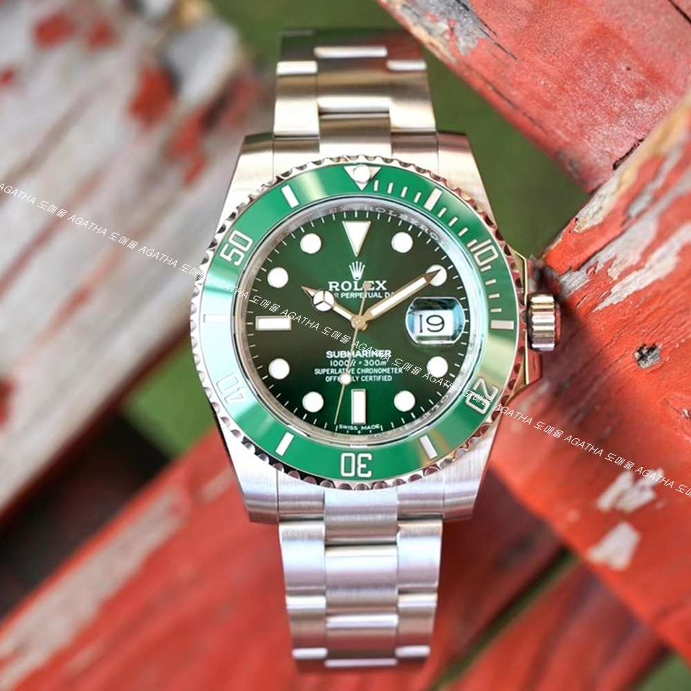 [롤렉스] Rolex 신형 서브마리너 헐크 그린그린 40/41mm Submariner Date  Mens Watch OYSTER PERPETUAL M126610LN - 롤렉스 Submariner 데이트  오이스터스틸