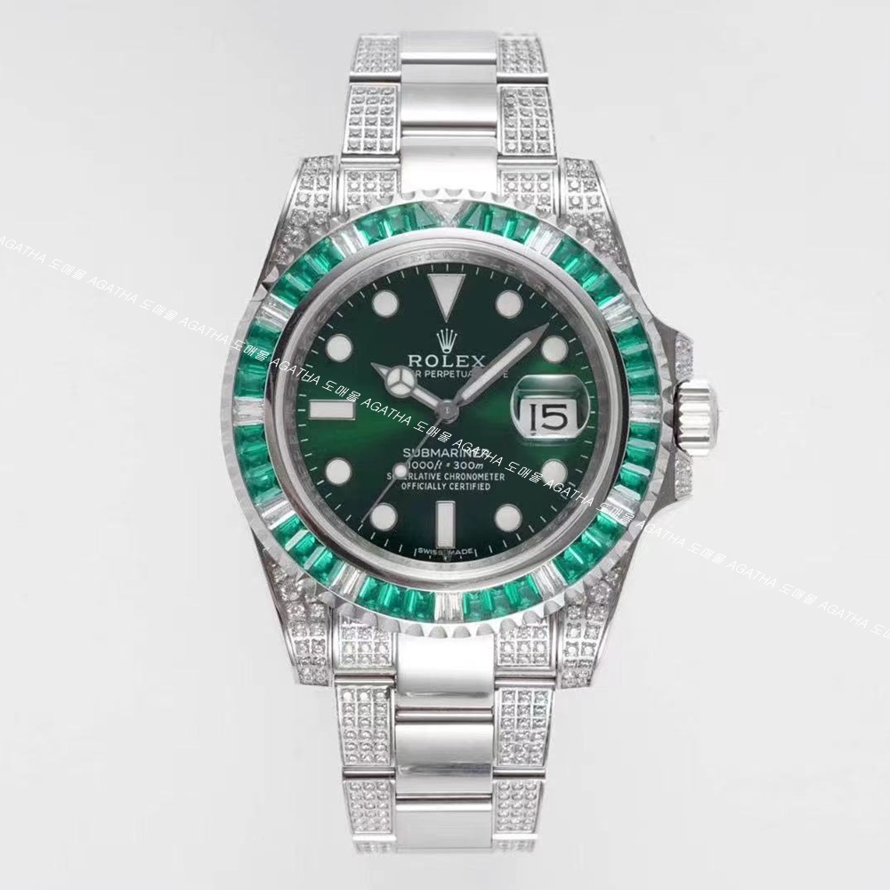 [롤렉스] Rolex 서브마리너 레인보우 헐크 썬레이 그린 40/41mm Submariner Date  Mens Watch OYSTER PERPETUAL M126610LN - 롤렉스 Submariner 데이트  오이스터스틸