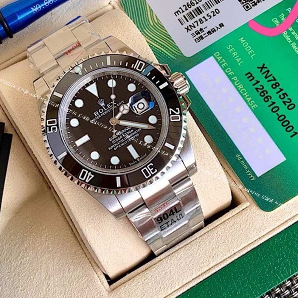 [롤렉스] Rolex 신형 서브마리너 블랙 40/41mm Submariner Date  Mens Watch OYSTER PERPETUAL M126610LN - 롤렉스 Submariner 데이트  오이스터스틸