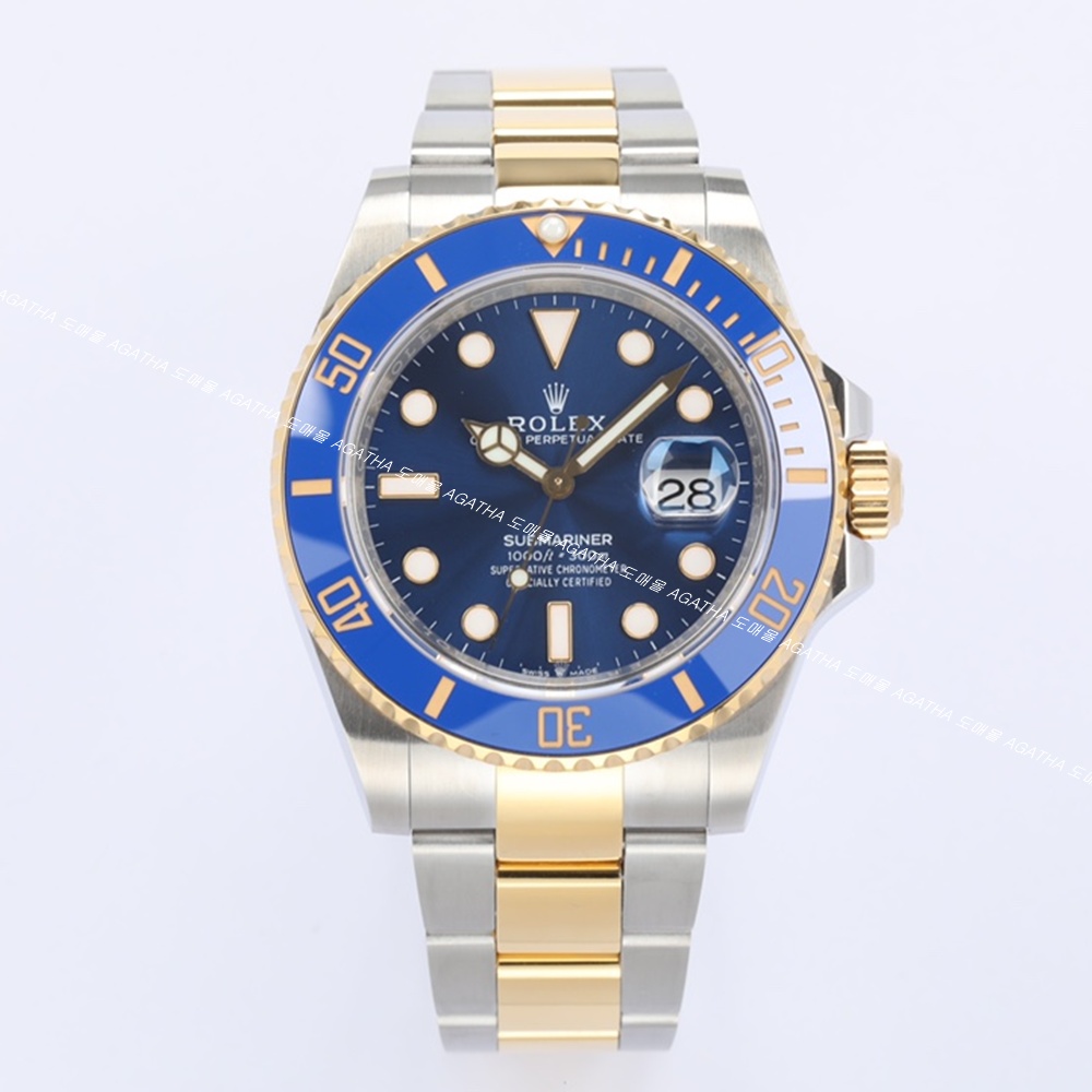 [롤렉스] Rolex 신형 서브마리너 썬레이 청콤비 40/41mm Submariner Date  Mens Watch OYSTER PERPETUAL M126610LN - 롤렉스 Submariner 데이트  오이스터스틸