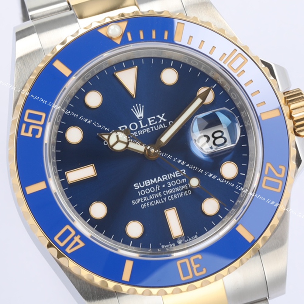 [롤렉스] Rolex 신형 서브마리너 썬레이 청콤비 40/41mm Submariner Date  Mens Watch OYSTER PERPETUAL M126610LN - 롤렉스 Submariner 데이트  오이스터스틸