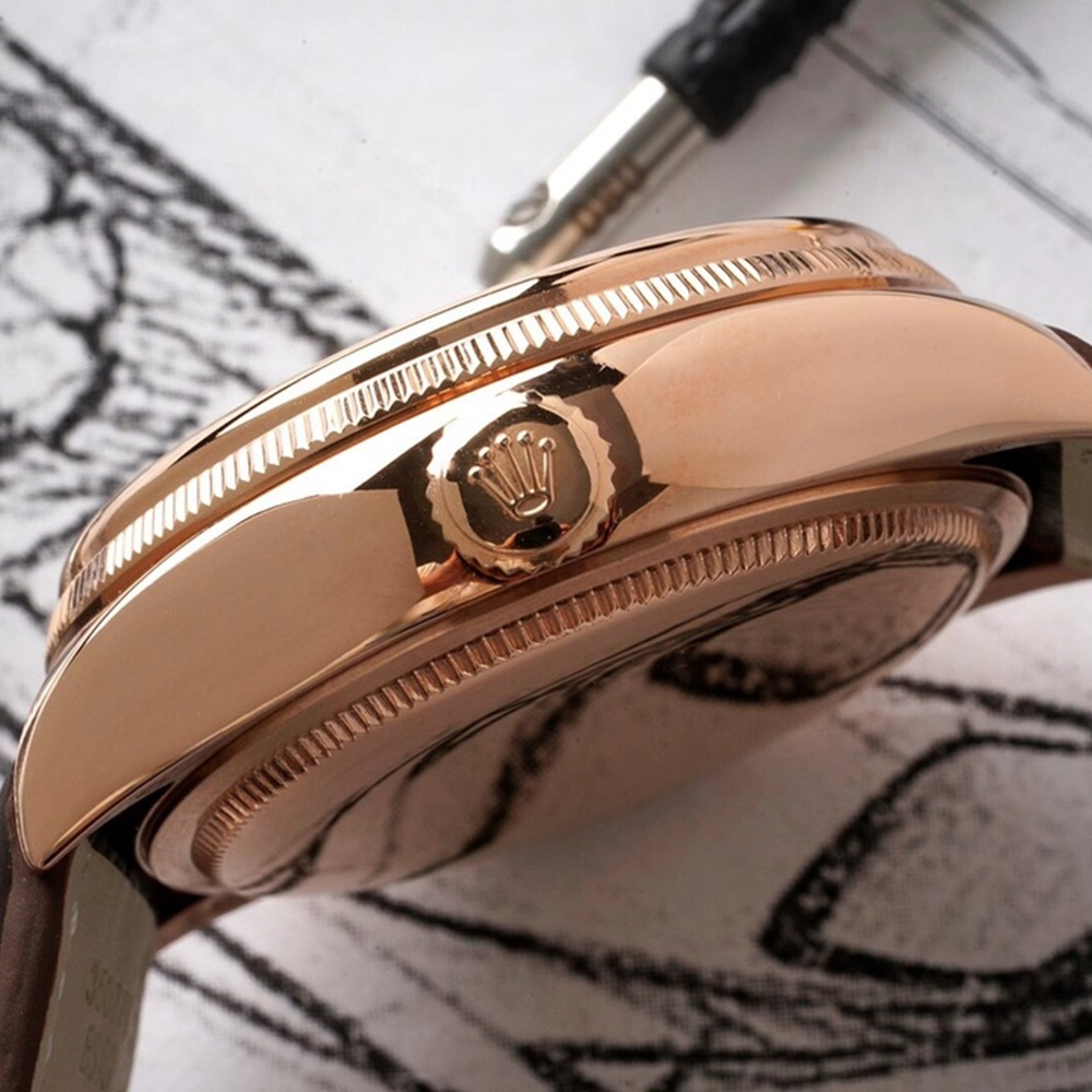 [롤렉스] ROLEX Cellini 듀얼 타임 로즈골드 화이트 다이얼  50529 셀리니 레더밴드