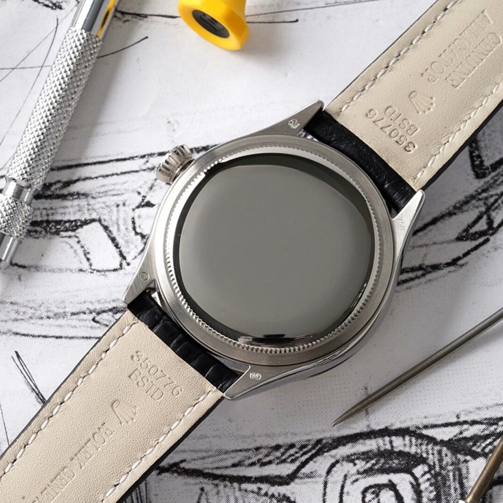 [롤렉스] ROLEX Cellini 듀얼 타임 실버 화이트 다이얼  50529 셀리니 레더밴드