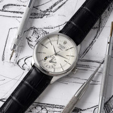 [롤렉스] ROLEX Cellini 듀얼 타임 실버 화이트 다이얼  50529 셀리니 레더밴드