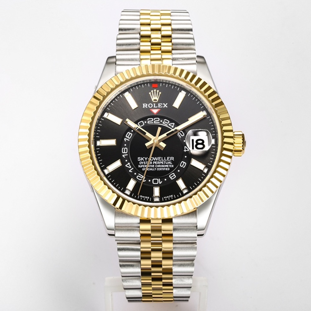 [롤렉스] Rolex Skydweller 롤렉스 스카이드웰러 4326934-38 42mm 엘로우골드 콤비 블랙 다이얼 쥬빌레 오이스터(Oyster)밴드