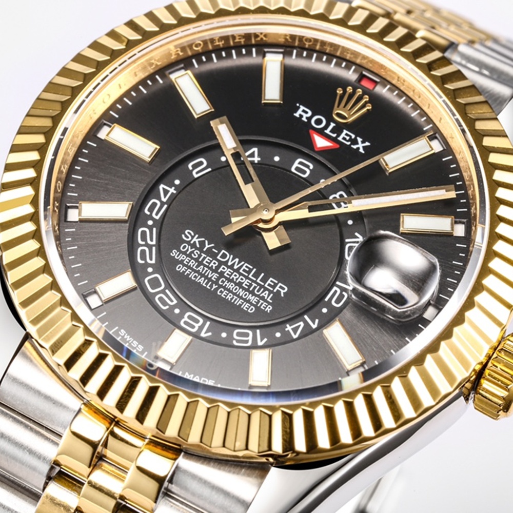 [롤렉스] Rolex Skydweller 롤렉스 스카이드웰러 4326934-38 42mm 엘로우골드 콤비 블랙 다이얼 쥬빌레 오이스터(Oyster)밴드