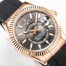 [롤렉스] Rolex Skydweller 롤렉스 스카이드웰러 4326934-38 42mm 로즈골드 인덱스 다크로듐 다이얼 러버밴드