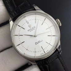 [롤렉스] ROLEX Cellini time 50505 white 셀리니 화이트 다이얼 40mm 레더스트렙