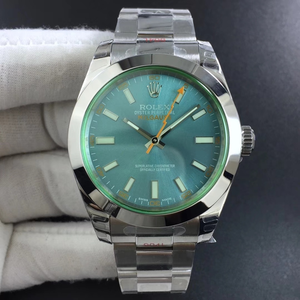 [롤렉스] Rolex Milgauss  Ref. 116400GV 40mm 밀가우스 실버 썬레이 그린 다이얼 Stainless Steel