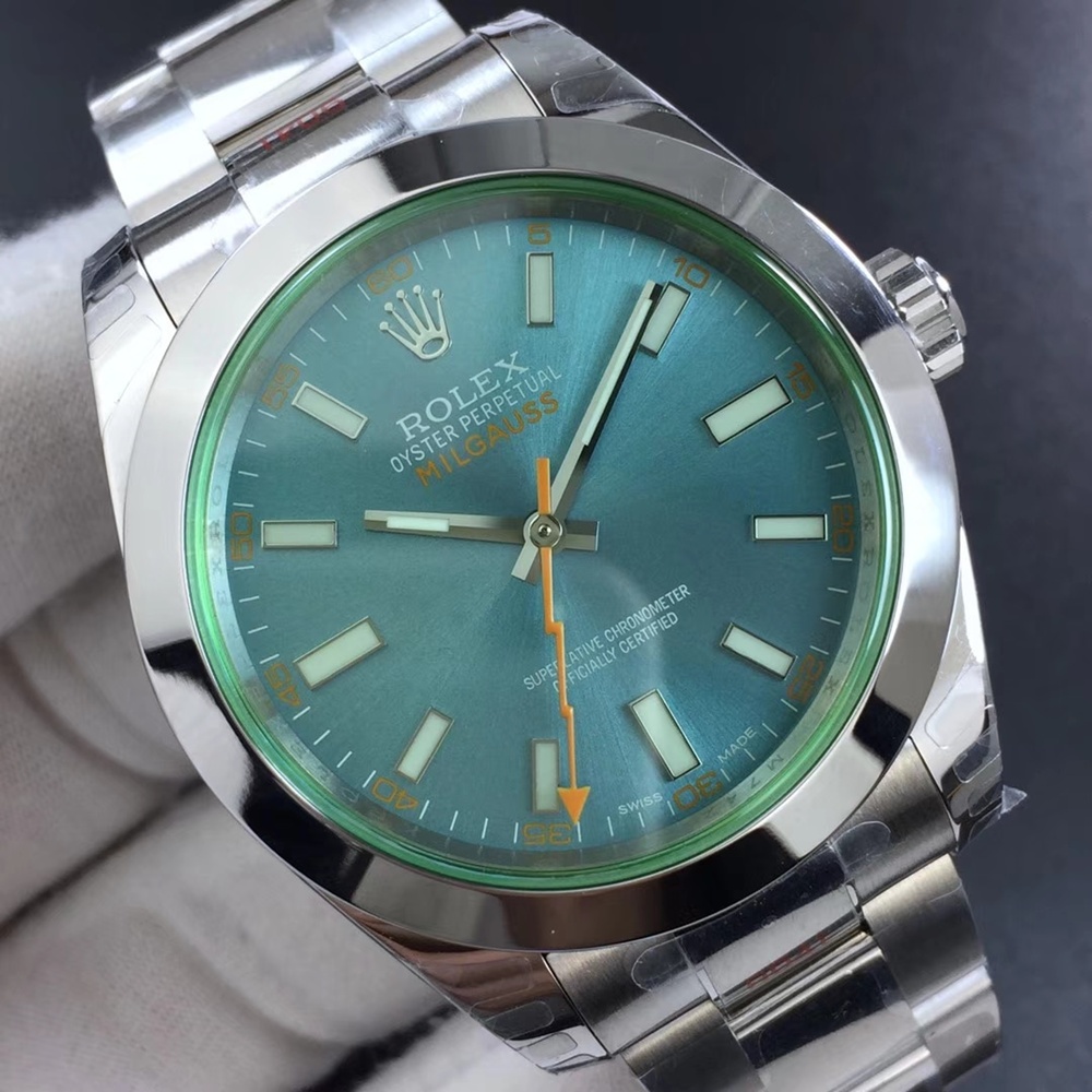 [롤렉스] Rolex Milgauss  Ref. 116400GV 40mm 밀가우스 실버 썬레이 그린 다이얼 Stainless Steel